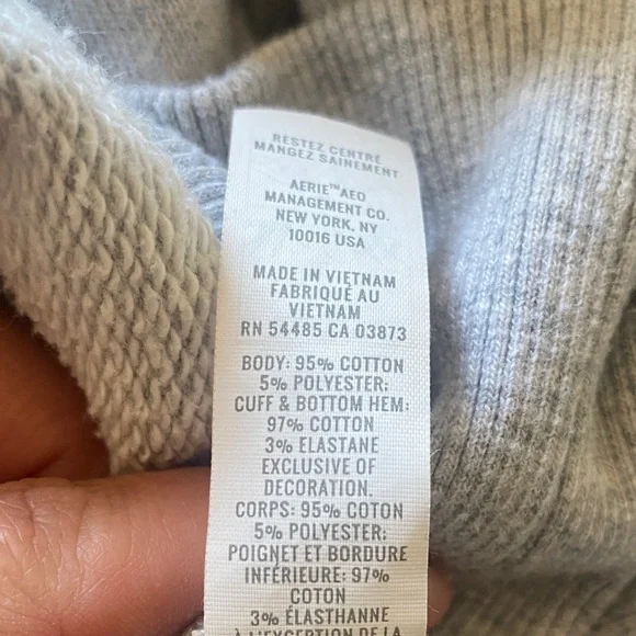 Aerie Heather Gray Cropped Quarter-Zip Sweatshirt - Picture 5 of 5